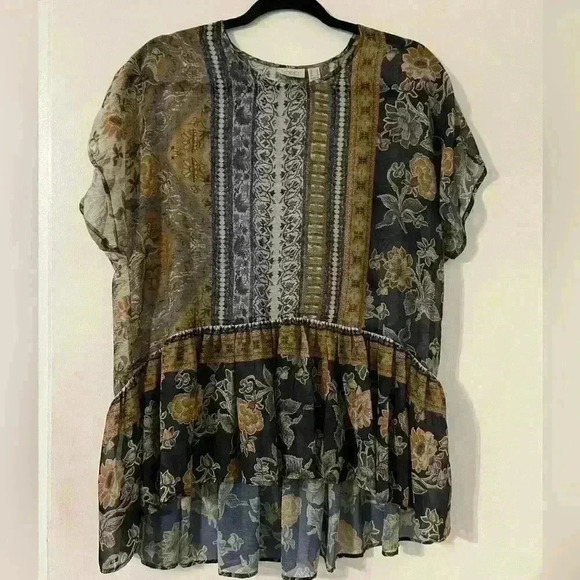Beautiful flowy top size Small boho style (J140) - Picture 1 of 4